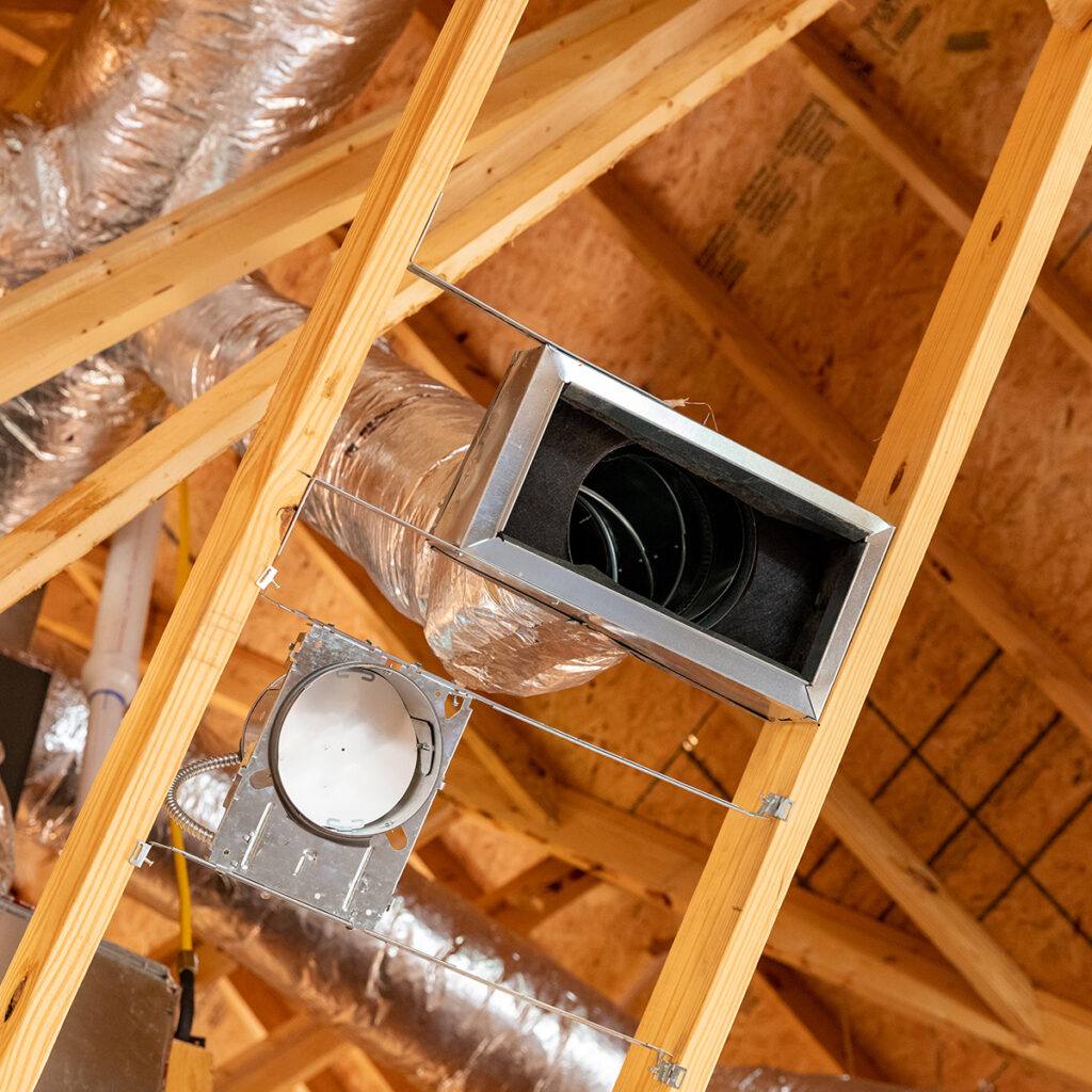 New air conditioner vents in new home construction in Orlando, FL